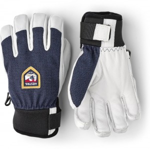 Kids' Hestra Army Leather Patrol Jr. Finger Gloves Navy | ZKJQLX204