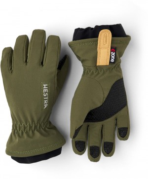 Kids' Hestra CZone Pluto Jr. Finger Gloves Olive | EWLIMG734