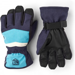 Kids' Hestra GORE-TEX Atlas Jr. Finger Gloves Navy | GPZVIL684