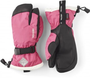 Kids' Hestra Gauntlet CZone Jr. 3-finger Finger Gloves Fuchsia | WLZIPO346