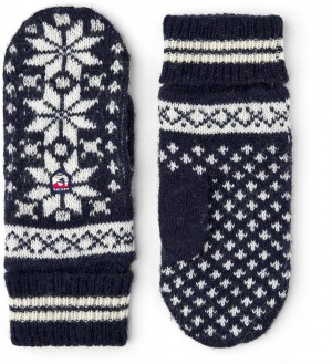 Kids' Hestra Nordic Jr. Mitt Mittens Gloves Navy/White | WRTPNL763