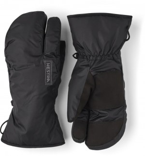 Men's Hestra Army Leather Expedition Liner 3-finger Liners & Inner Gloves Black | XTBDYH607