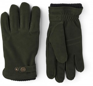 Men's Hestra Bergvik Leather Gloves Green | CPGRXD431