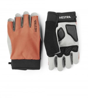 Men's Hestra Bike Guard Short 5-finger Bike & Mtb Gloves Orange | ZOBHTF184