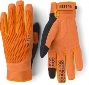 Men's Hestra Bike Long Sr. 5-finger Bike & Mtb Gloves Orange | EADWHL208