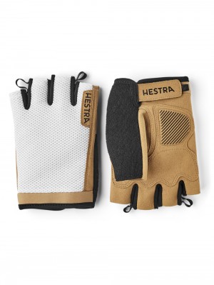 Men's Hestra Bike Short Sr. 5-finger Bike & Mtb Gloves White | MFXHOI582