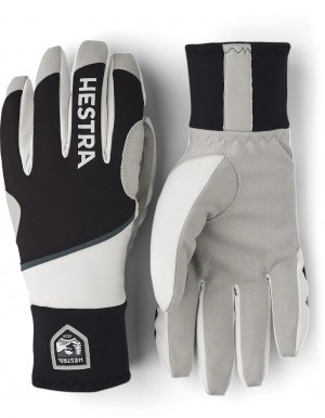 Men's Hestra Comfort Tracker Cross Country Gloves Black/Ivory | KQFJOI831