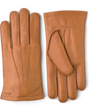 Men's Hestra Edward Leather Gloves Cork | TXNWEF281