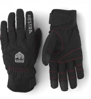 Men's Hestra Ergo Grip Long 5-finger Bike & Mtb Gloves Black | CJLWIQ835