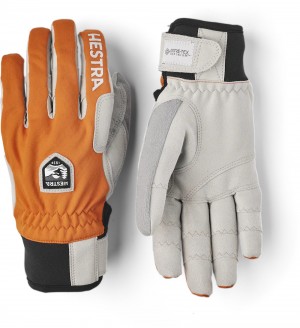 Men's Hestra Ergo Grip Windstopper Race Cross Country Gloves Orange | GXUIBW708