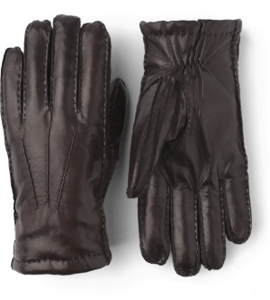 Men's Hestra George Leather Gloves Espresso | JSNYBC783