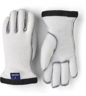 Men's Hestra Heli Ski Female Liner 5-finger Liners & Inner Gloves White | OSXQNH924