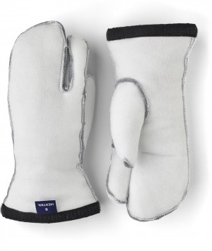 Men's Hestra Heli Ski Liner 3-finger Liners & Inner Gloves White | RETXBI507