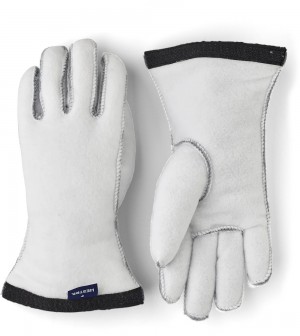 Men's Hestra Heli Ski Liner 5-finger Liners & Inner Gloves White | UFRLKM209