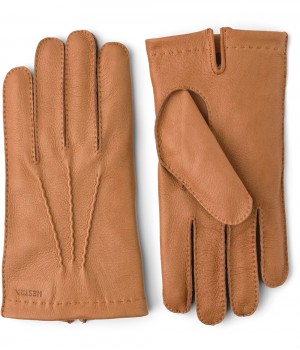 Men's Hestra Henry Leather Gloves Cork | VDFGTU379