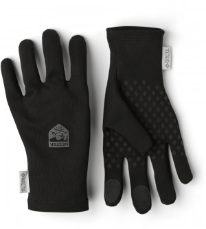 Men's Hestra Infinium Stretch Liner Light Liners & Inner Gloves Black | FDKSYL032