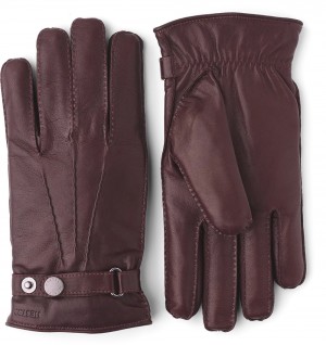 Men's Hestra Jake Leather Gloves Chestnut | DRYEVZ907