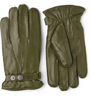 Men's Hestra Jake Leather Gloves Loden | XHOZLR478