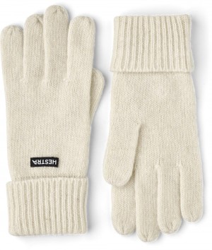 Men's Hestra Pancho Liner 5-finger Liners & Inner Gloves White | XAOKQH285