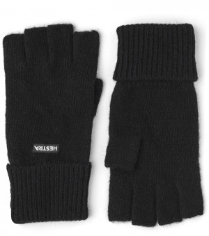 Men's Hestra Pancho Liner Half Finger Liners & Inner Gloves Black | FXMJPV684