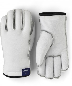 Men's Hestra Patrol Liner 5-finger Liners & Inner Gloves White | PQLJAG430