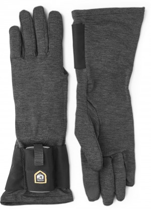 Men's Hestra Tactility Heat Liner Liners & Inner Gloves Charcoal | FLXGCO534