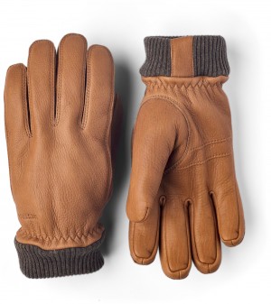 Men's Hestra Tore Leather Gloves Cork | UPKDQI046