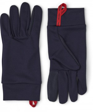 Men's Hestra Touch Point Dry Wool Liners & Inner Gloves Navy | FELHOB492