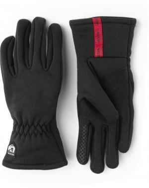 Men's Hestra Touch Point Fleece Liner Jr. Liners & Inner Gloves Black | CGLHSZ391