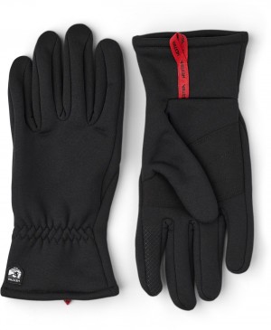 Men's Hestra Touch Point Fleece Liner Sr. Liners & Inner Gloves Black | SNREPU045