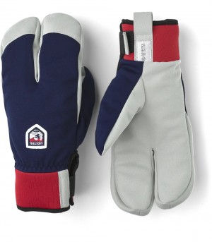 Men's Hestra W.S. Wool Terry Split Mitt Cross Country Gloves Navy | FQZEJA821