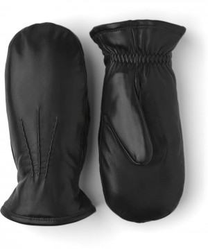 Men's Hestra Wilson Leather Gloves Black | ACESRQ671