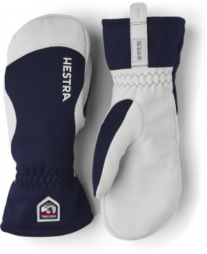 Men's Hestra Windstopper Leather Mitt Cross Country Gloves Navy | ATKSDF162