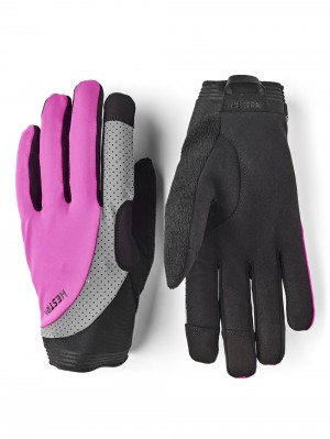 Women's Hestra Apex Reflective Long 5-finger Bike & Mtb Gloves Cerice | OXIAEP601