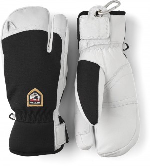 Women's Hestra Army Leather Patrol 3-finger Ski Gloves Black | RIOBAJ743