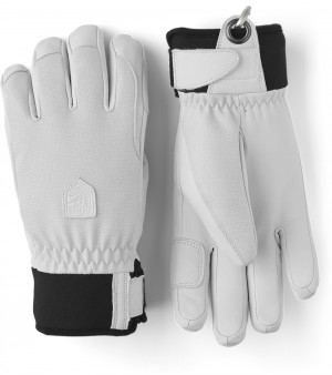 Women's Hestra Army Leather Patrol Female Ski Gloves Grey | OBDEPK830