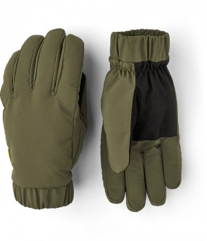 Women's Hestra Axis Urban Gloves Olive | JBDSPC435