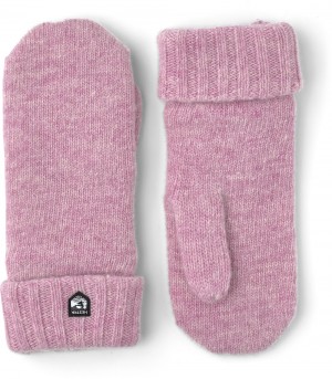 Women's Hestra Bonnie Knit Mitt Knitted Gloves Pink | DNJRMQ847