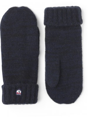 Women's Hestra Bonnie Knit Mitt Knitted Gloves Navy | EDOVTI218