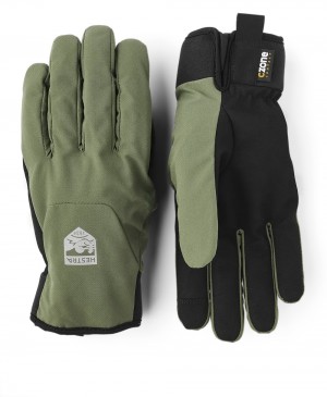 Women's Hestra CZone Bike Mistral 5-finger Bike & Mtb Gloves Olive | OQZBMX306