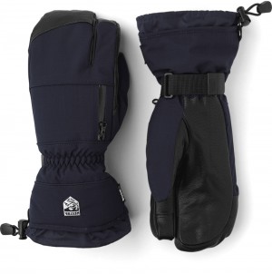 Women's Hestra CZone Pointer 3-finger Ski Gloves Black | JAUTMI201