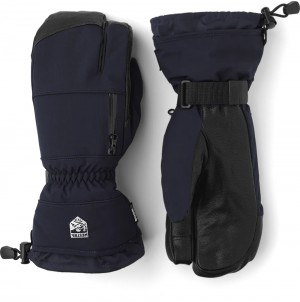 Women's Hestra CZone Pointer 3-finger Waterproof Gloves Navy | LUYWCH654