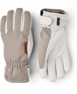 Women's Hestra CZone Primaloft Inverno Ski Gloves Beige | UTWSDK480