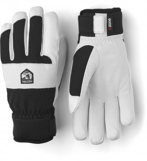 Women's Hestra CZone Vernum Ski Gloves Black/White | SBXWFD814