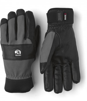 Women's Hestra CZone Vernum Ski Gloves Grey/Black | QCXOKL074