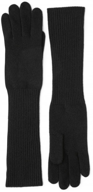 Women's Hestra Cashmere Glove 8 BT Knitted Gloves Black | YHEKZR182