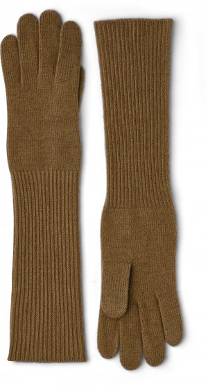 Women's Hestra Cashmere Glove 8 BT Knitted Gloves Camel | XUSPJV927