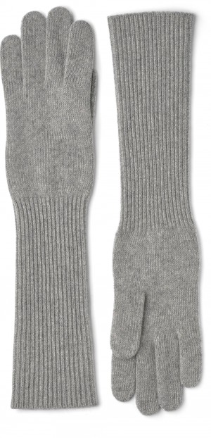 Women's Hestra Cashmere Glove 8 BT Knitted Gloves Light Grey | QLTJZY536