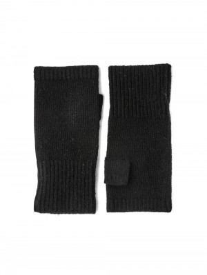 Women's Hestra Cashmere Tube Knitted Gloves Black | EQNVDB713