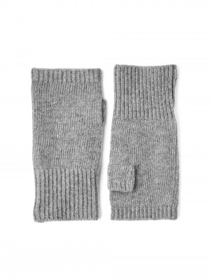 Women's Hestra Cashmere Tube Knitted Gloves Light Grey | YIRXSQ569